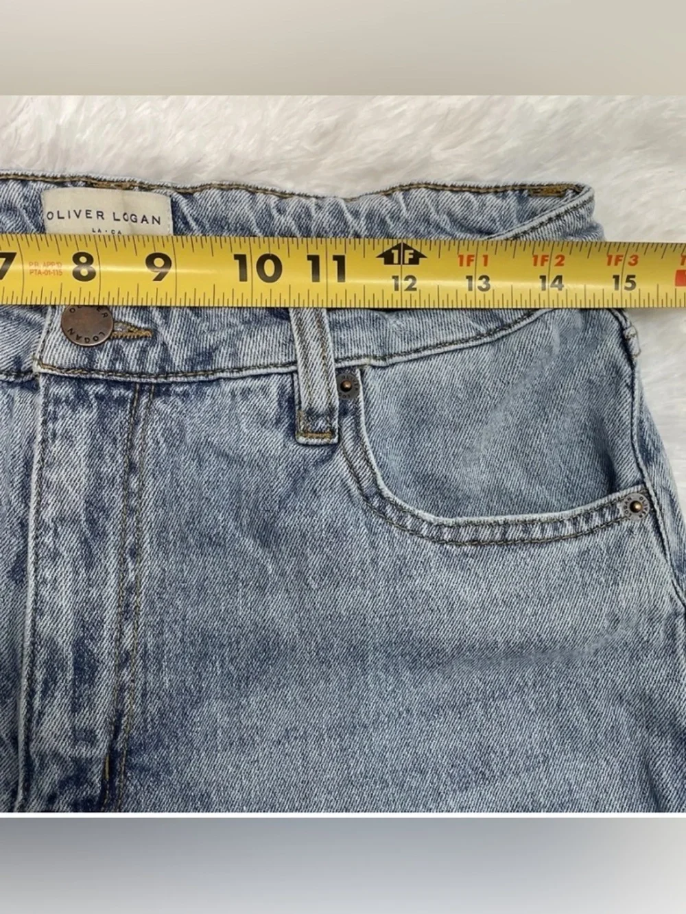 Oliver Logan Aberdeen Wide Leg Crop Jeans Womens Size 30 Blue High Rise Raw Hem - Picture 14 of 14